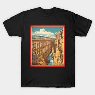 Aqueduct of Segovia Spain Travel Tourism Retro Vintage T-Shirt